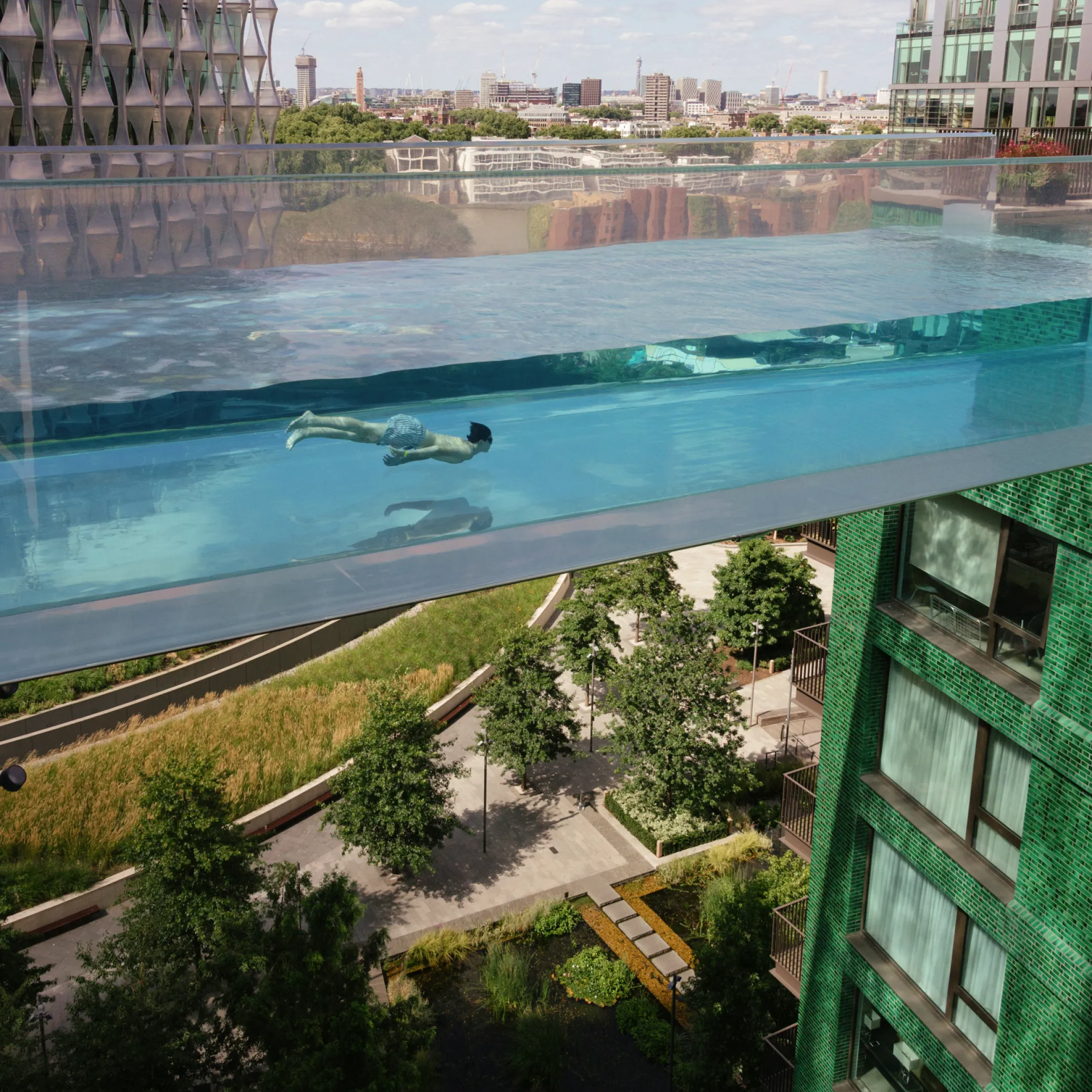 Embassy Gardens - Sky Pool Swimmer