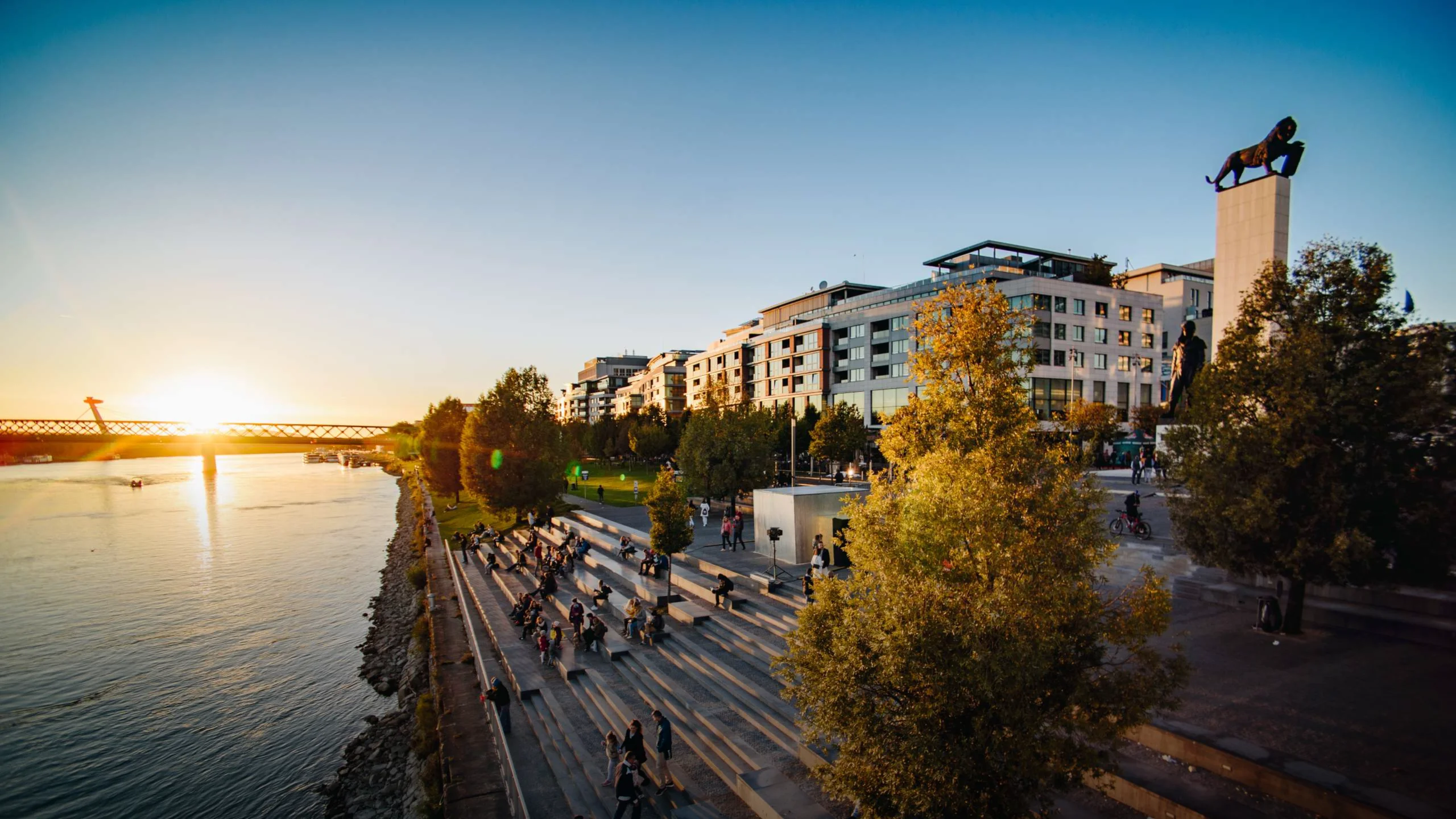 Eurovea - river view at sunset